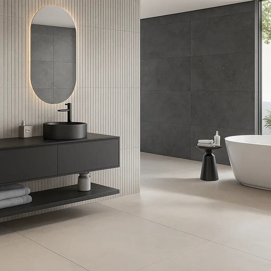 Mixtone Grey Décor 60 x 120cm Porcelain Tile