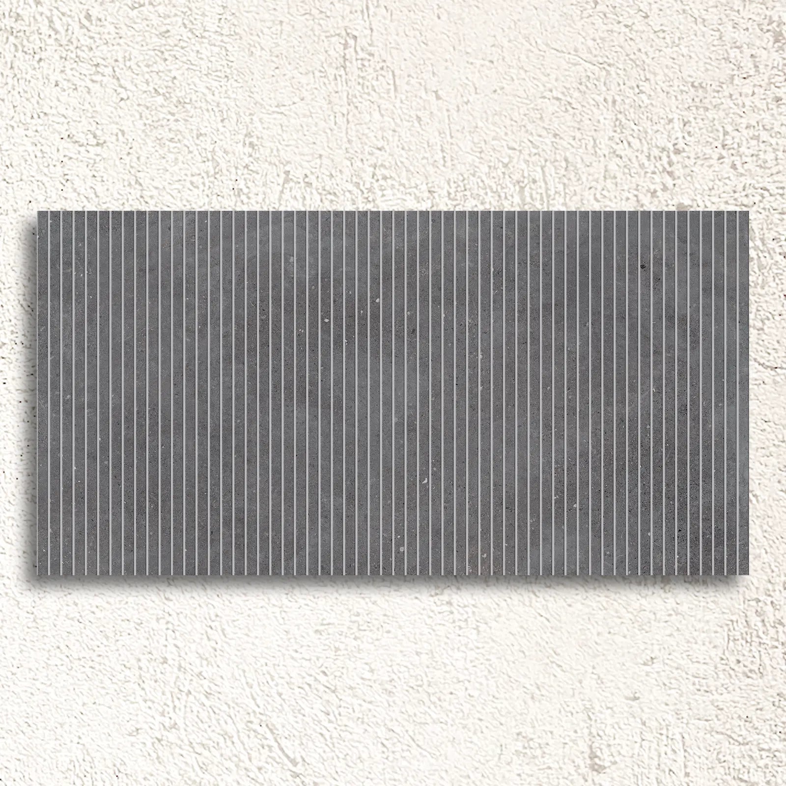 Mixtone Dark Décor 60 x 120cm porcelain stone effect fluted tile face