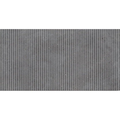 Mixtone Dark Décor 60 x 120cm porcelain stone effect fluted tile face