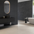 Mixtone Dark Décor 60 x 120cm porcelain stone effect fluted tile room setting