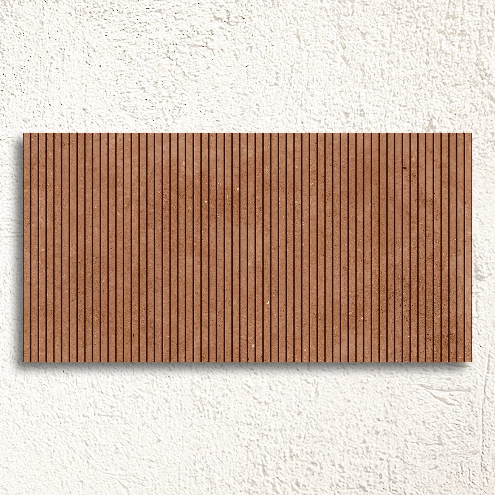 Mixtone Rosso Décor 60 x 120cm porcelain stone effect fluted tile face