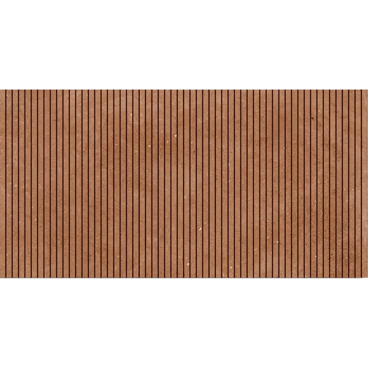 Mixtone Rosso Décor 60 x 120cm porcelain stone effect fluted tile face