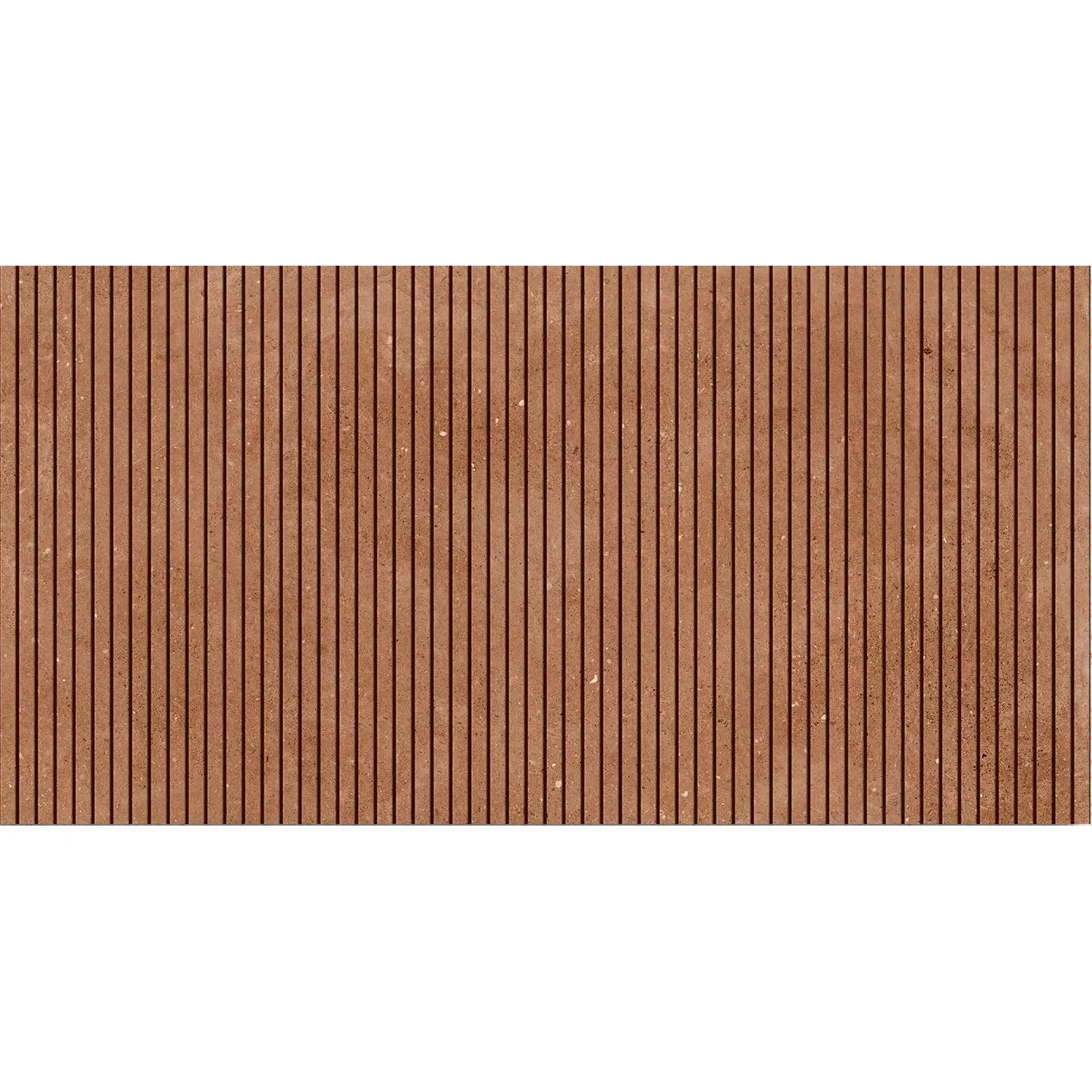 Mixtone Rosso Décor 60 x 120cm porcelain stone effect fluted tile face