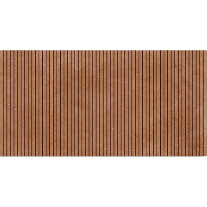Mixtone Rosso Décor 60 x 120cm porcelain stone effect fluted tile face