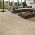 Sabbia Nature Tumbled Edge 20mm 60 x 90cm porcelain stone effect tile room setting