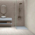 Mist Tortora 25 x 70cm ceramic wall tile room setting