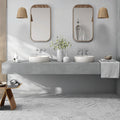 Blaze Perla 33.5 x 55cm pearl grey matt ceramic tile room setting