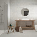 Blaze Perla 33.5 x 55cm pearl grey matt ceramic tile room setting