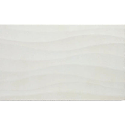 Blaze Ondas Blanco 33.5 x 55cm white wave relief matt ceramic tile face