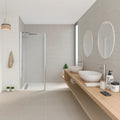 Blaze Ondas Tortora 33.5 x 55cm taupe wave relief matt ceramic tile room setting