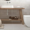 Blaze Perla 45 x 45cm pearl grey matt ceramic floor tile room setting