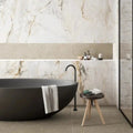 Pisa Gold Gloss 90 x 90cm porcelain marble effect tile room setting