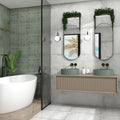 Alloy Pearl Matt 60x60cm pale metal effect porcelain tiles in a room setting