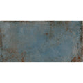 Alloy Azzurro Semi Polished 60x120cm blue metal effect porcelain tile face detail