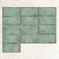 Alloy Mint Semi Polished 60x120cm pale green metal effect porcelain tiles shown as a large surface