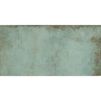 Alloy Mint Semi Polished 60x120cm pale green metal effect porcelain tile face detail