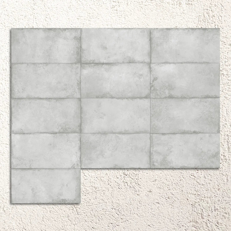 Alloy Pearl Semi Polished 60x120cm pale metal effect porcelain tiles shown as a large surface