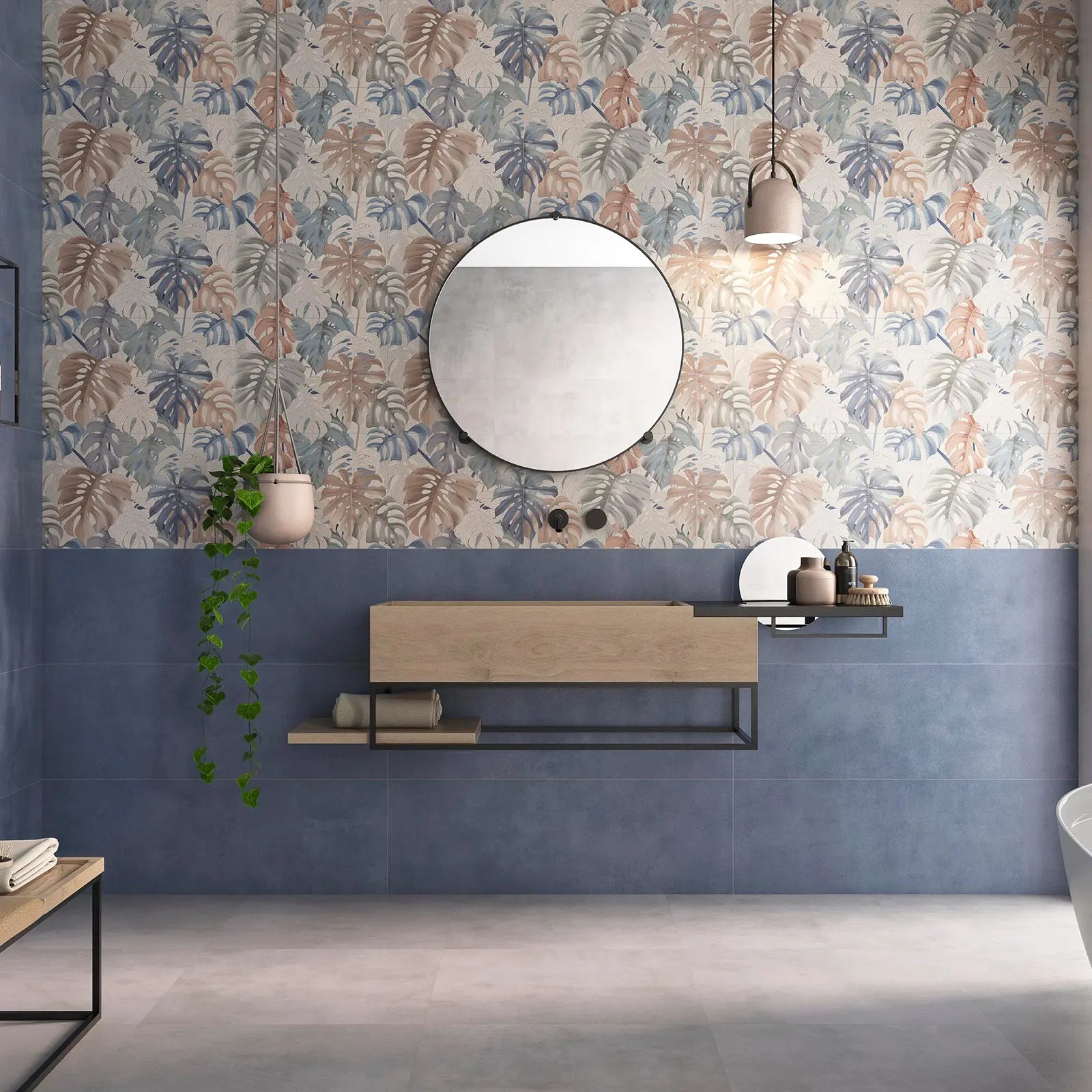 Eleganza Guido Decor 33.3 x 100cm glazed ceramic matt patterned tile room setting