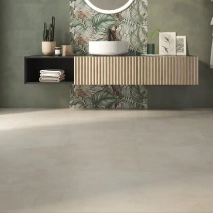 Eleganza Beige 60 x 60cm porcelain matt tile room setting