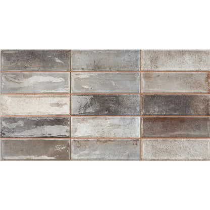 ArtSquare Greige 31.6 x 60cm ceramic gloss metro tile face