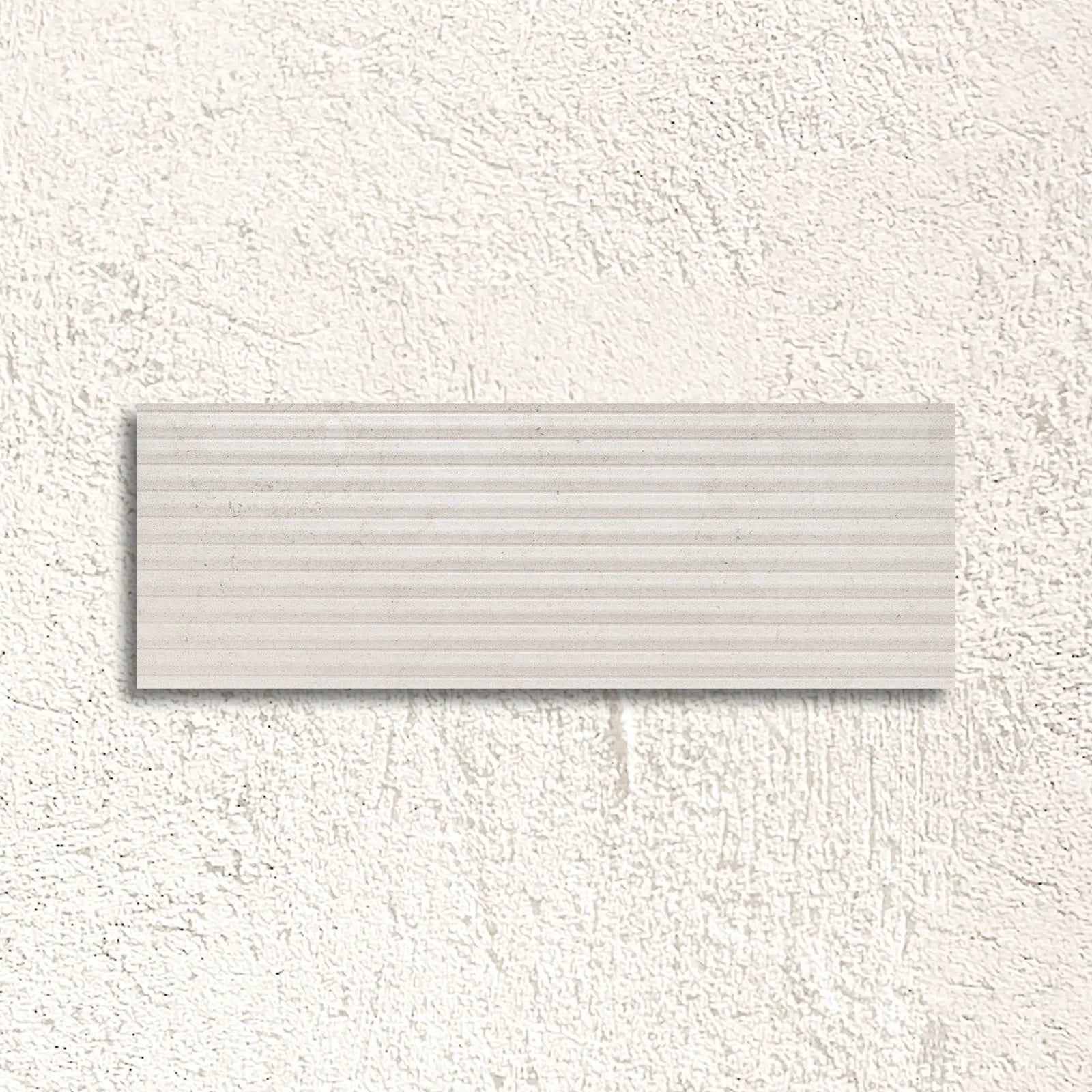 Serene Blanco Décor 30 x 90cm glazed ceramic fluted stone effect feature tile face