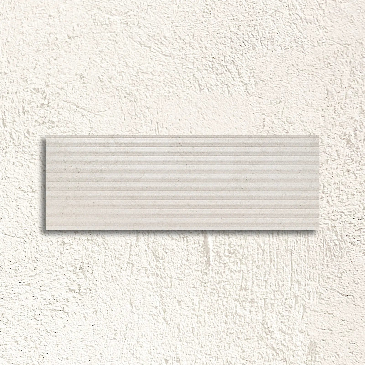 Serene Blanco Décor 30 x 90cm glazed ceramic fluted stone effect feature tile face