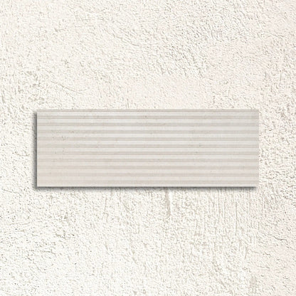 Serene Blanco Décor 30 x 90cm glazed ceramic fluted stone effect feature tile face
