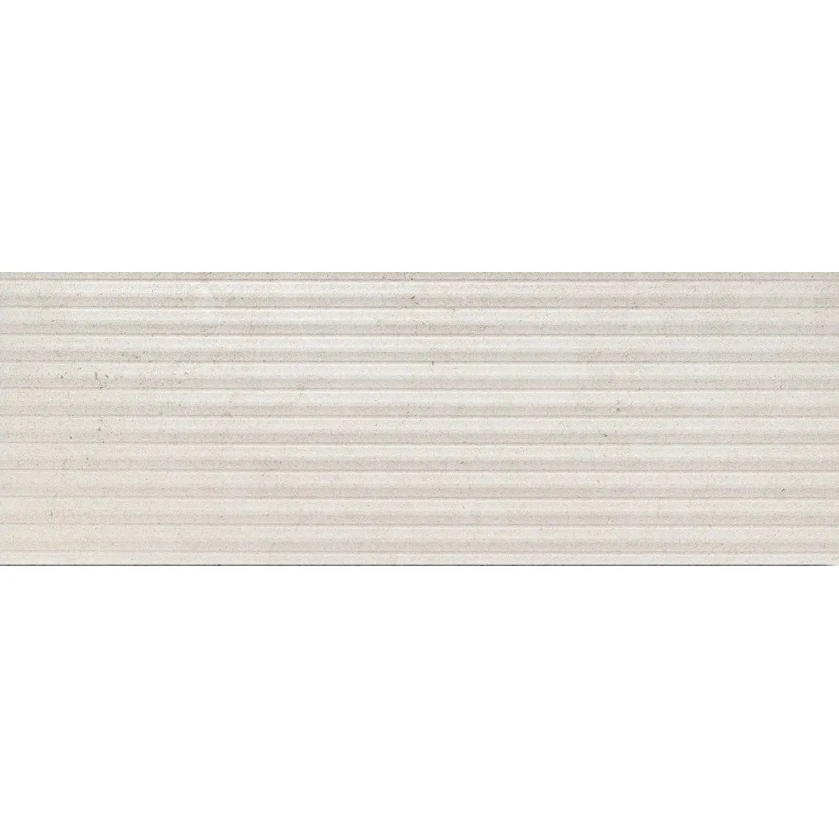 Serene Blanco Décor 30 x 90cm glazed ceramic fluted stone effect feature tile face