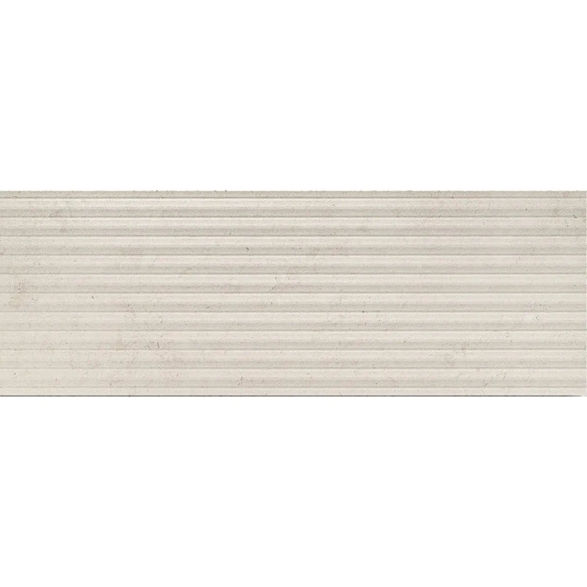 Serene Marfil Décor 30 x 90cm glazed ceramic fluted stone effect feature tile face