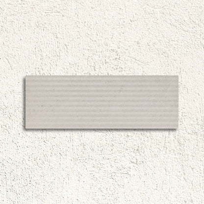 Serene Gris Décor 30 x 90cm glazed ceramic fluted stone effect feature tile face