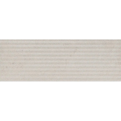 Serene Gris Décor 30 x 90cm glazed ceramic fluted stone effect feature tile face