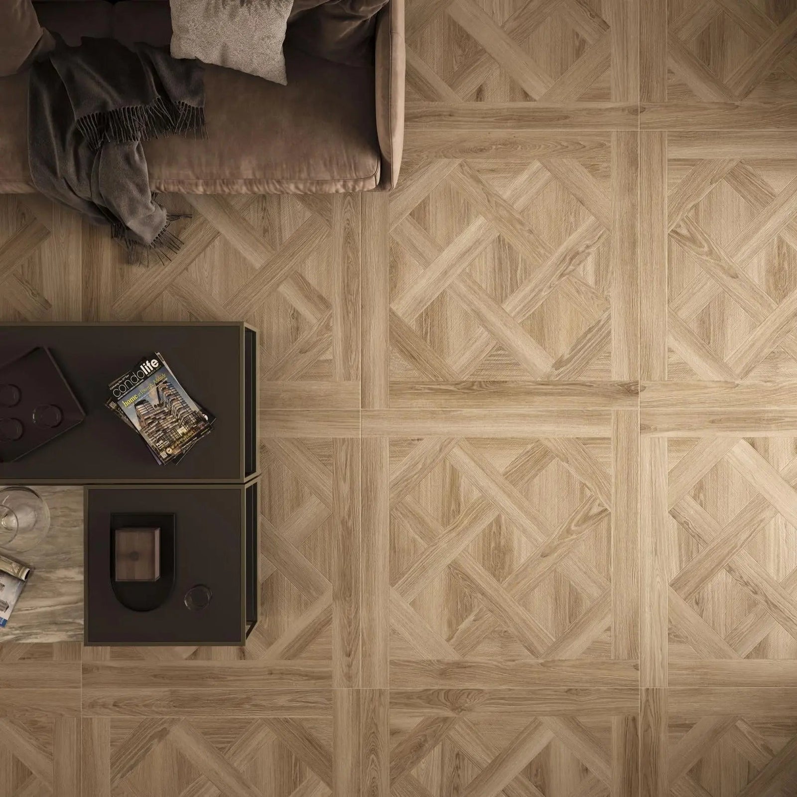 Chamonix Almond 100 x 100cm Porcelain Tile – close-up detail