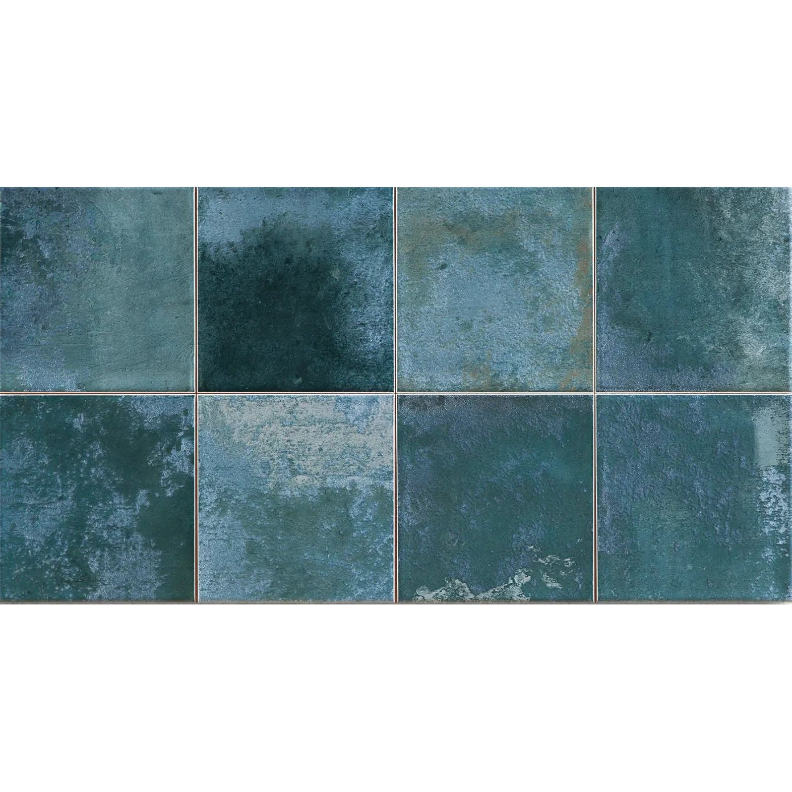 Adonara Ocean gloss ceramic decorative wall tile 31.6 x 60cm, deep blue face detail