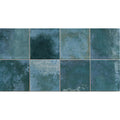 Adonara Ocean gloss ceramic decorative wall tile 31.6 x 60cm, deep blue face detail