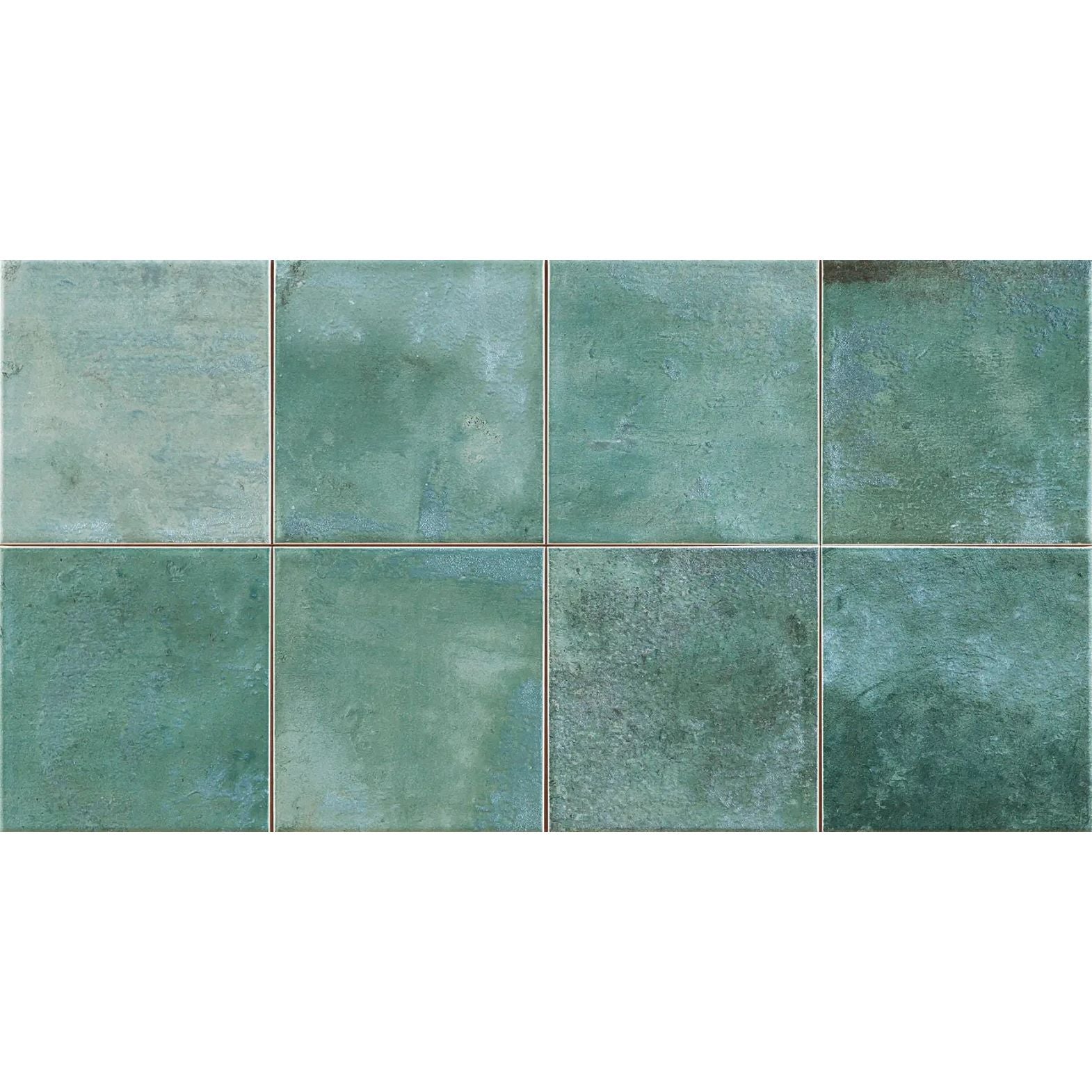 Adonara Eucalyptus gloss ceramic decorative wall tile 31.6 x 60cm, sage green face detail