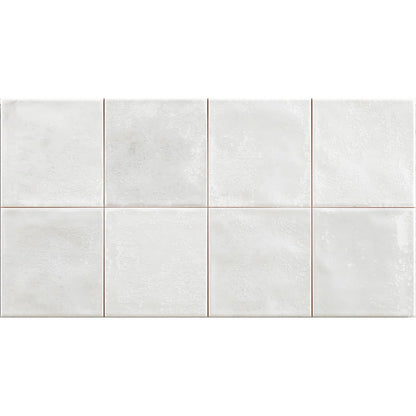 Adonara Ice gloss ceramic decorative wall tile 31.6 x 60cm, luminous white face detail