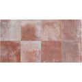Adonara Sienna gloss ceramic decorative wall tile 31.6 x 60cm, warm terracotta face detail