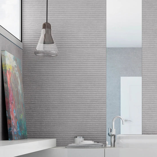 Light Stone Score Grey 30 x 90cm Ceramic Tile
