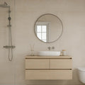 Light Stone Score Beige 30 x 90cm ceramic stone effect tile room setting