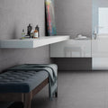 Light Stone Grey Floor 60 x 60cm porcelain stone effect tile room setting