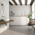 Wave Snow 30 x 60cm glazed ceramic concrete effect tile room setting