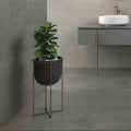 Wave Plumb Resin Decor 30 x 60cm glazed ceramic concrete effect decor tile room setting