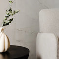 Apollo Cloud marble effect porcelain floor tiles in a modern kitchen