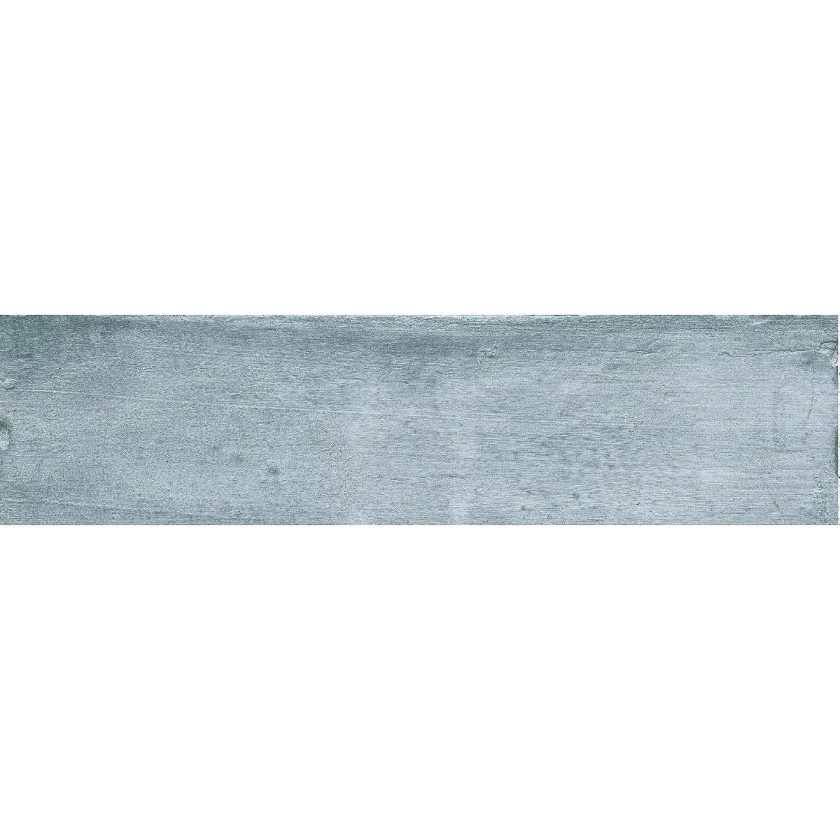 Terra Blue matt porcelain zellige-look wall and floor tile, 6 x 24.6cm, tile face