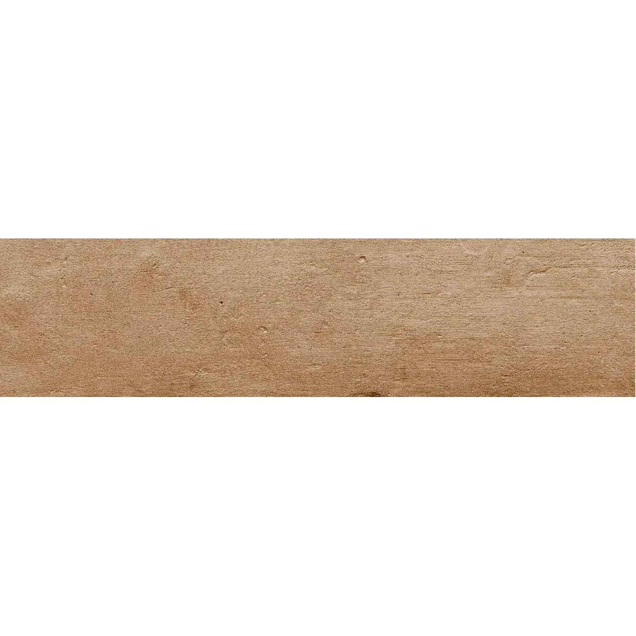 Terra Clay matt porcelain zellige-look wall and floor tile, 6 x 24.6cm, tile face