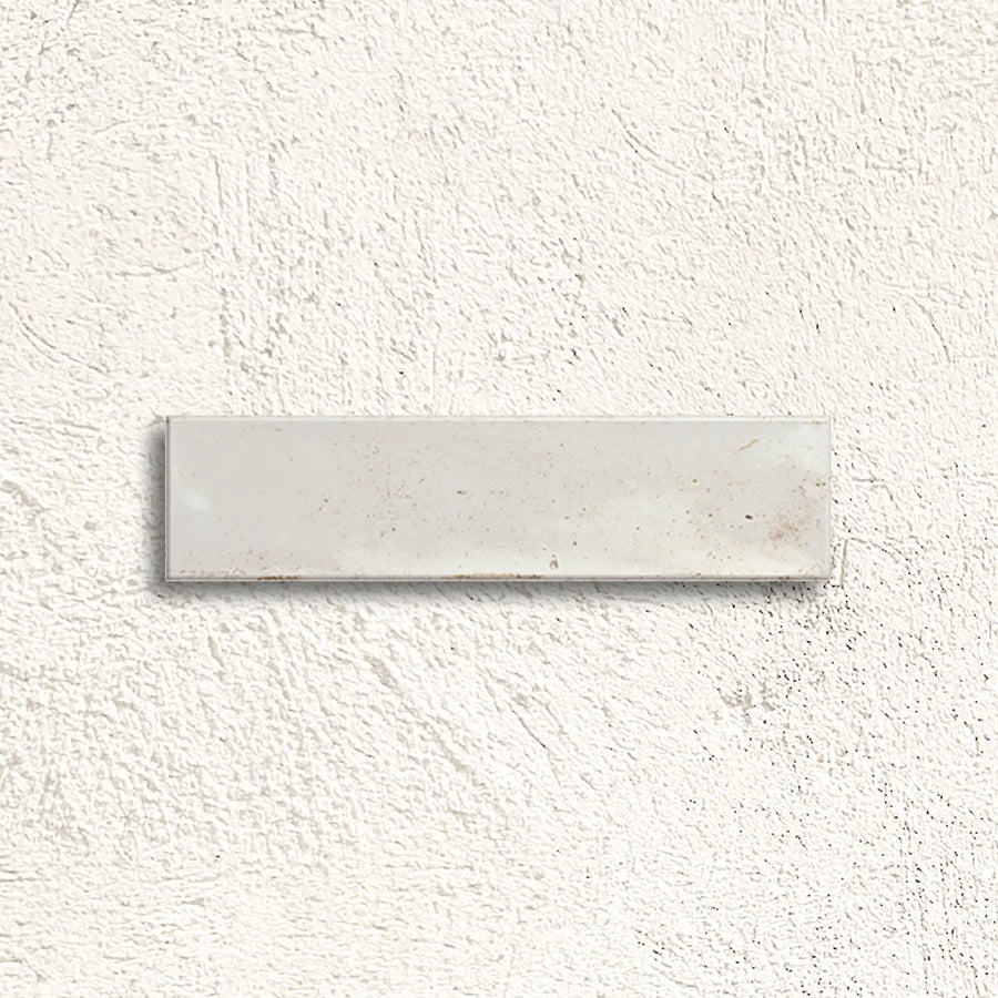 Bali White 7.5 x 30cm glazed ceramic zellige tile face