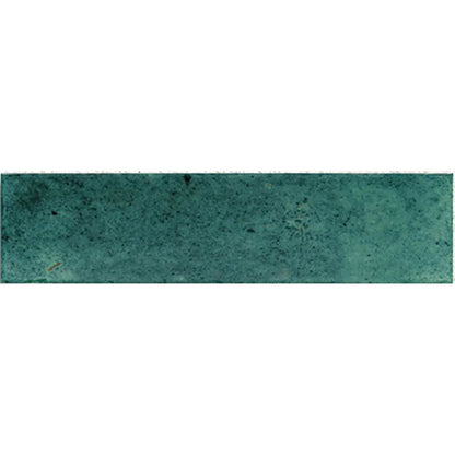 Bali Green Olive 7.5 x 30cm glazed ceramic zellige tile face