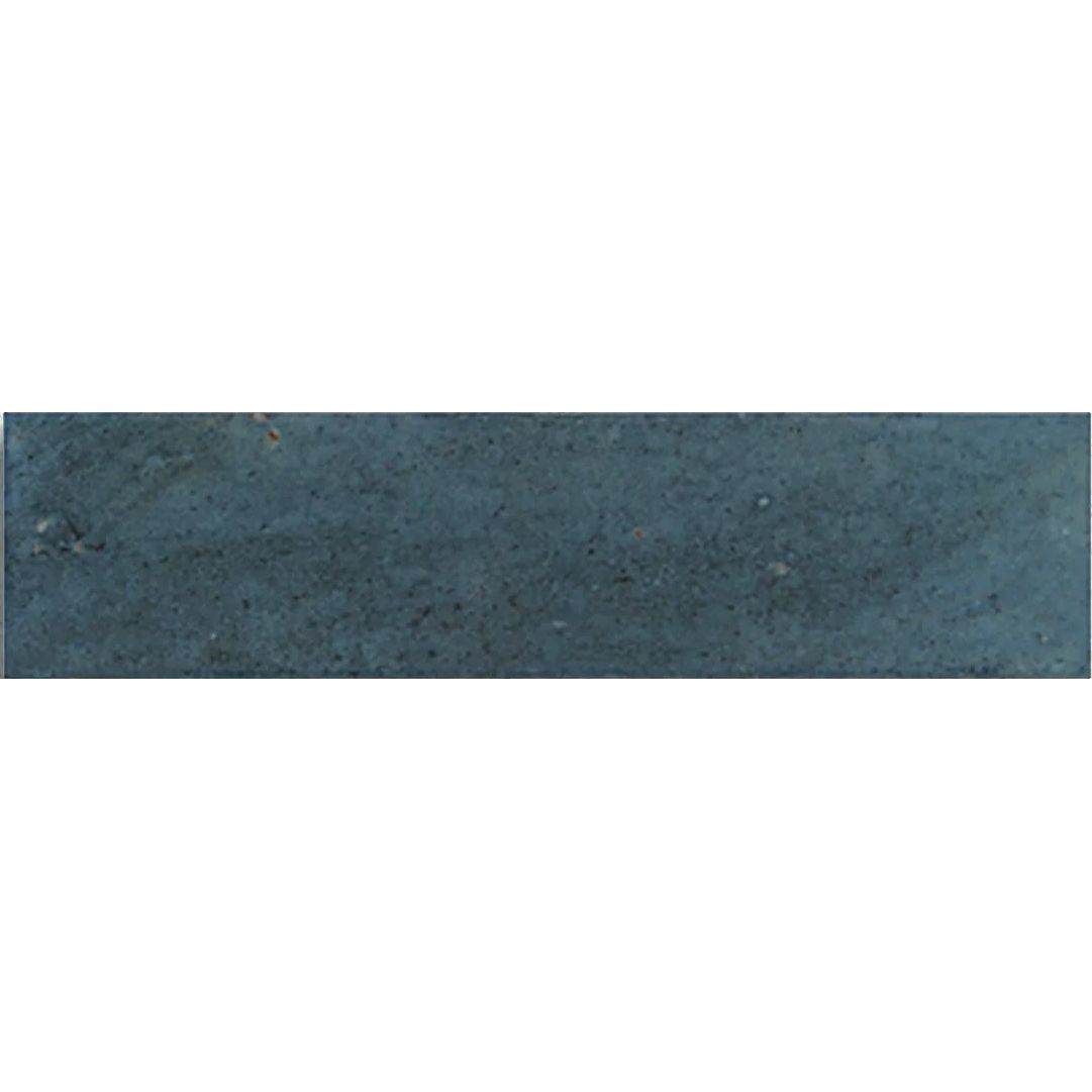 Bali Blue 7.5 x 30cm glazed ceramic zellige tile face