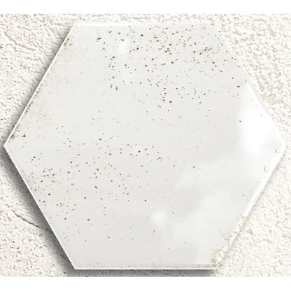Bali White Hexagon 15 x 17.3cm glazed ceramic hexagon tile face