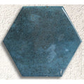 Bali Blue Hexagon 15 x 17.3cm glazed ceramic hexagon tile face